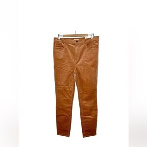 LOFT Skinny High Rise Corduroy Pants Brown Womens Size 31 12 Tan Academia